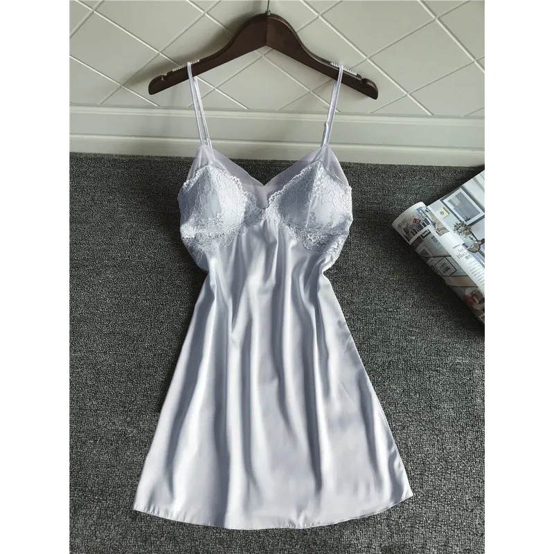 Ảnh Váy Ngủ Hai Dây Lụa Satin Phối Ren Hisexy MD95 4