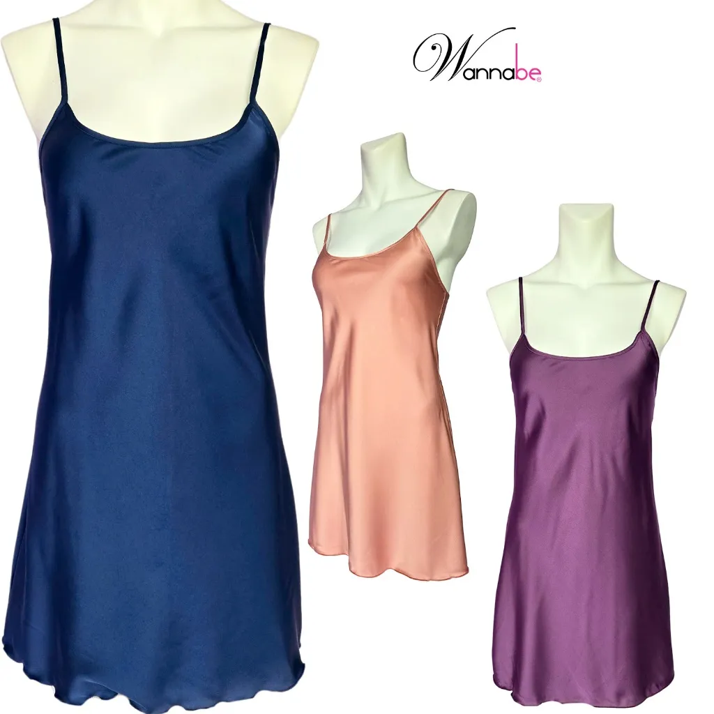 Ảnh Váy ngủ lụa dáng basic đơn giản dễ mặc WANNABE đầm ngủ phong cách sống tối giản, chạm đẳng cấp DNL08 1