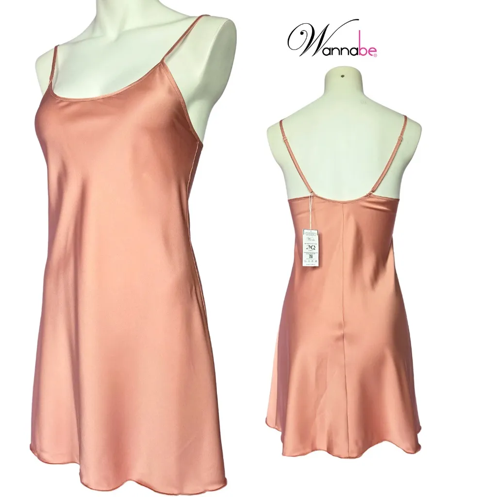 Ảnh Váy ngủ lụa dáng basic đơn giản dễ mặc WANNABE đầm ngủ phong cách sống tối giản, chạm đẳng cấp DNL08 4