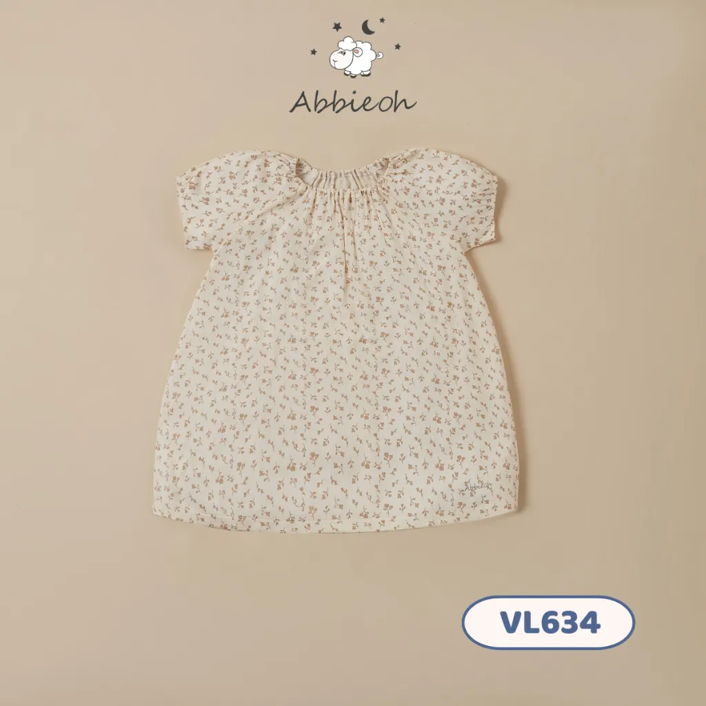 Ảnh Váy sát nách bé gái ABBIEOH cotton tay bèo họa tiết vintage cho bé 0-3 tuổi VL787 VL606 VL609 VL634 VL755 3
