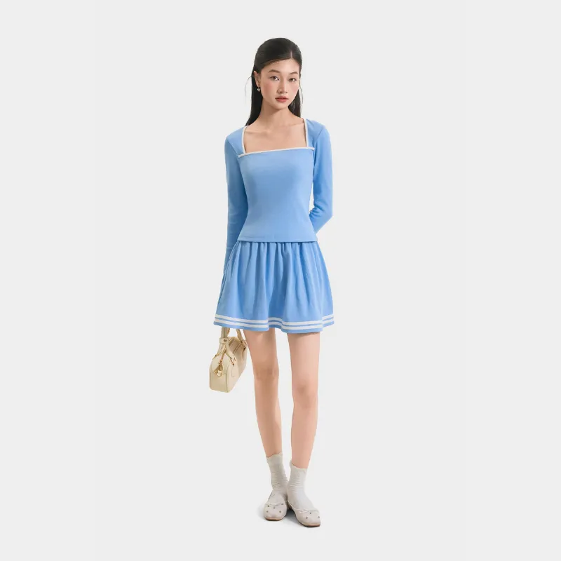 Ảnh Váy Thun Mini MARC FASHION Form A Phối Viền - FANT011725 4