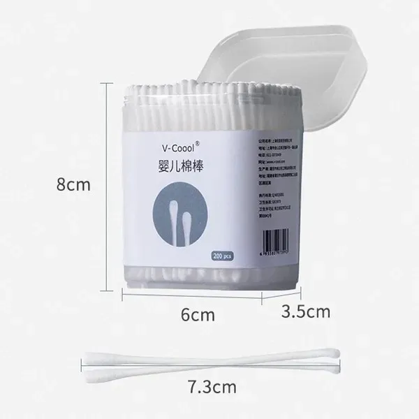 Ảnh V-Coool - Bông tăm V-Coool đa năng - Trắng - 200 que - BOT21900101 2