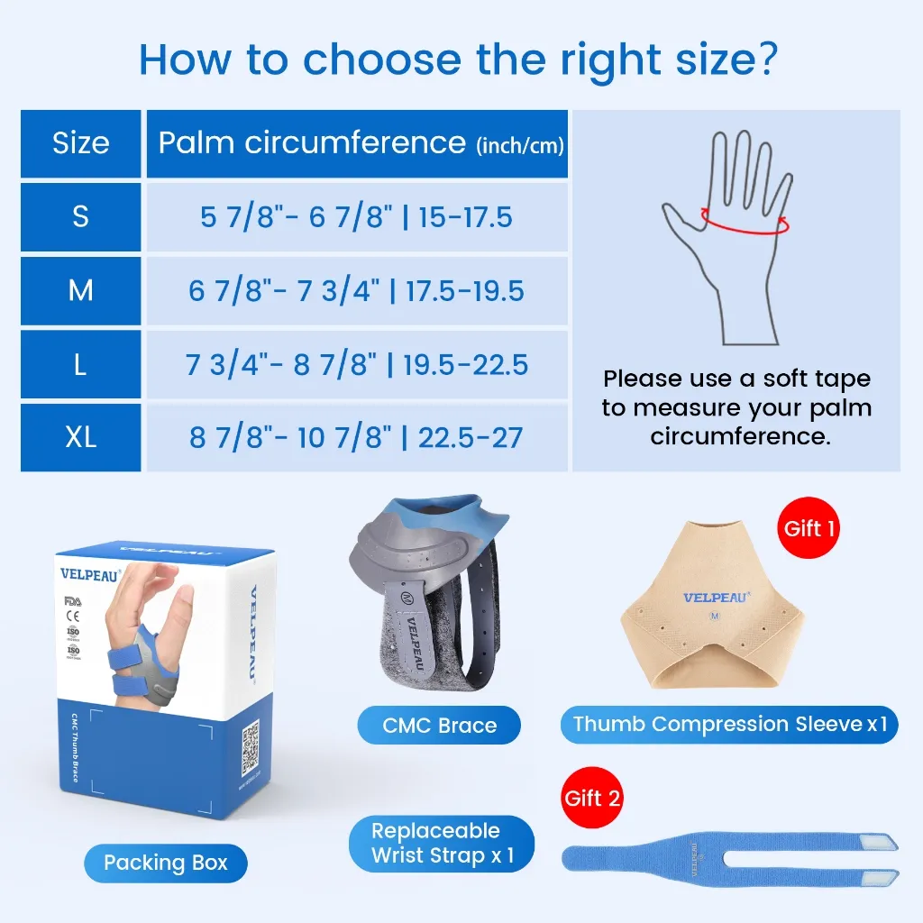 Ảnh Velpeau CMC Nẹp ngón tay cái cho bệnh viêm xương khớp - với Nẹp hạn chế bộ nhớ hình dạng, Bộ ổn định khớp CMC, Viêm khớp ngón tay cái cơ bản Giảm đau và hỗ trợ cho phụ nữ và nam giới 2