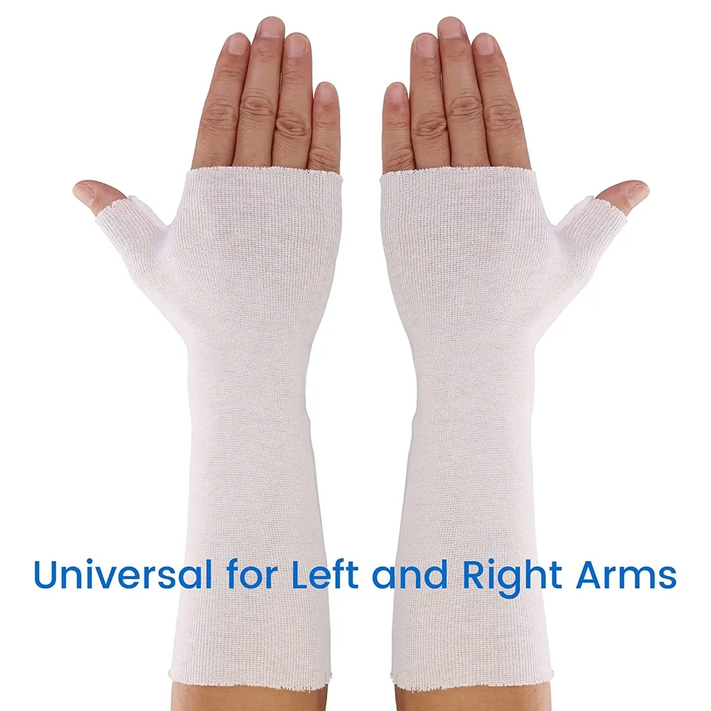 Ảnh VELPEAU Cổ Tay Và Ngón Tay Cái Spica Stockinette (Gói 10 Cái) Vớ Cánh Tay Thoải Mái Bộ Bảo Vệ Da Bằng Vải Bông Tấm Lót Cổ Tay Và Ống Tay Quấn Sẵn Để Nẹp Vòng Đệm Khí Dây Đeo Tay 3