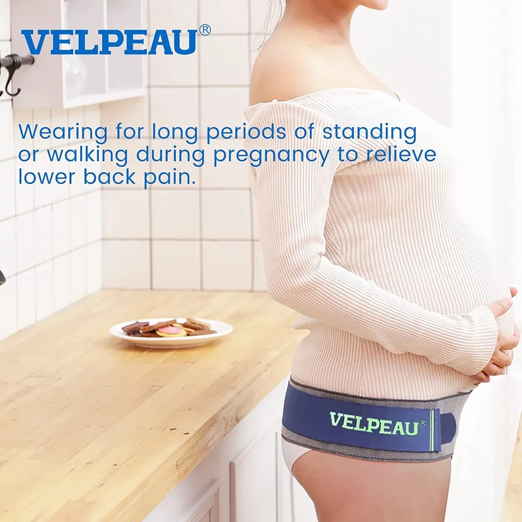 Ảnh VELPEAU Sacroiliac Belt Đai Si Hỗ Trợ Lưng Dưới Si Khớp Xương Chậu Hông Và Đau Thần Kinh Tọa Đai Trochanter Hỗ Trợ Bà Bầu Khi Mang Thai- Có Thể Điều Chỉnh Chống Trơn Trượt & Chống Vón 3