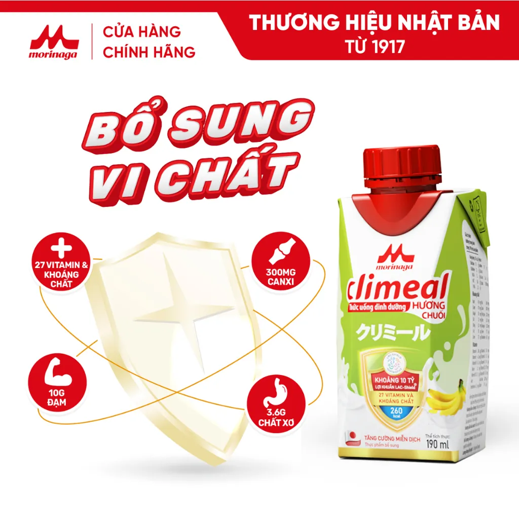 Ảnh Vỉ 3 hộp 190ml Thức uống dinh dưỡng Climeal - Hương chuối 4