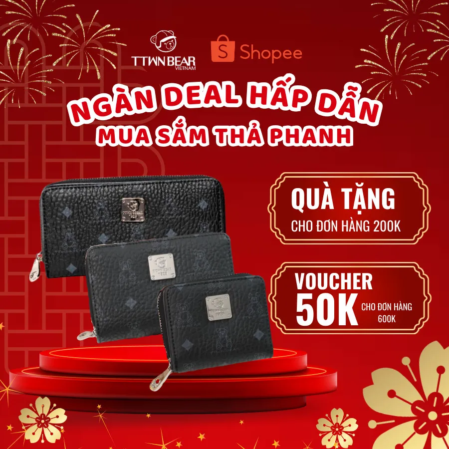 Ảnh Ví cầm tay TTWN BEAR chính hãng - TT2363/2393/2380 da pvc đi làm, đi chơi 1