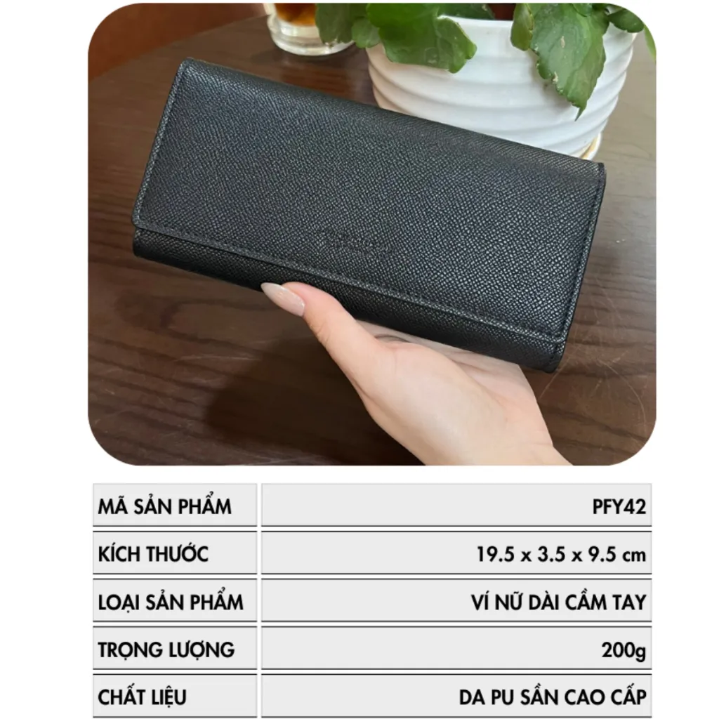 Ảnh Ví Dài Nữ Cầm Tay PERFECT FORYOU Đựng Tiền Dự Tiệc Sang Trọng Da Sần Cao Cấp Cực Đẹp PFY42 - Tukado 2