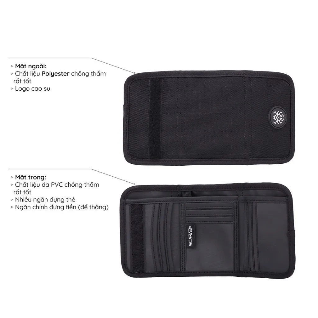Ảnh Ví Gập Cầm Tay Daily Wallet Đựng Tiền Thẻ Nhỏ Gọn Tiện Dụng Chất Liệu PVC Chống Thấm Tốt_Bảo Hành Trọn Đời Scarab 2