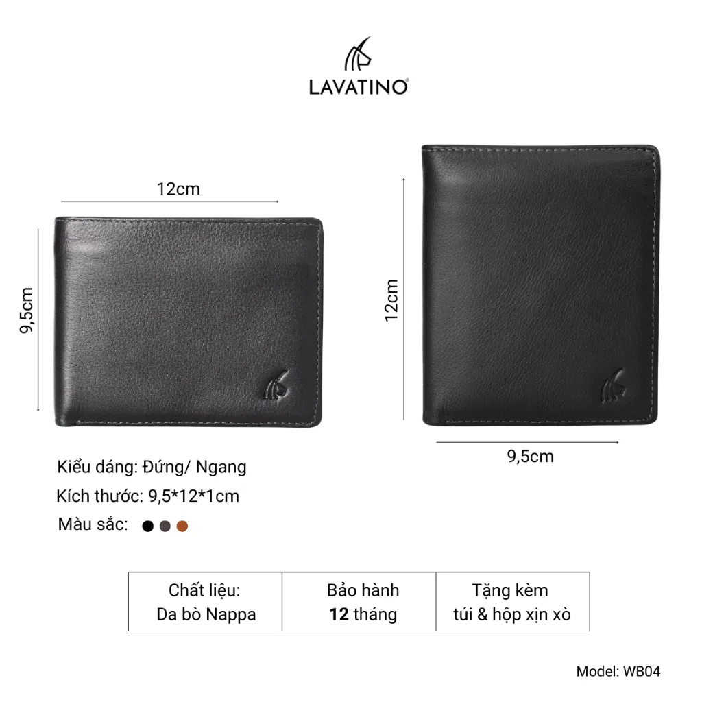 Ảnh Ví Nam Cao Cấp Da Bò Nappa Có Ngăn Khóa Kéo Chính Hãng LAVATINO - CLASSIC 04 2