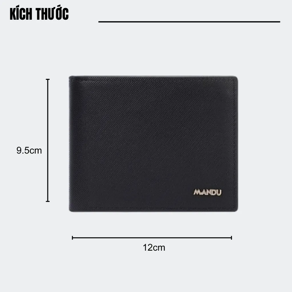Ảnh Ví Nam Cao Cấp  MANDU Dáng Ngang Thời Trang Da Xước Cao Cấp Nhiều Ngăn Tiện Dụng MD02 FULLBOX 4