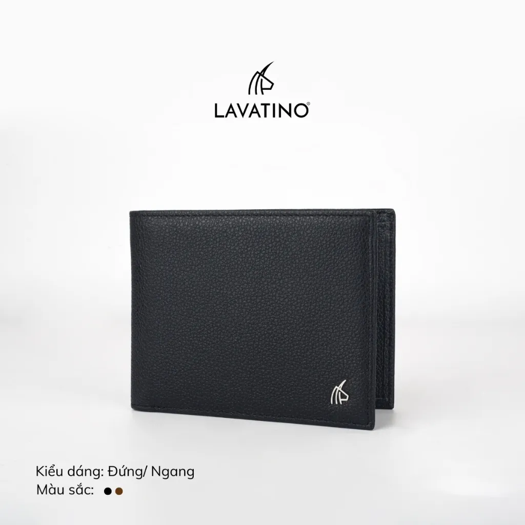 Ảnh Ví Nam Có Ngăn Khóa Kéo Da Bê Vân Hạt Cao Cấp Chính Hãng LAVATINO - WB48 2