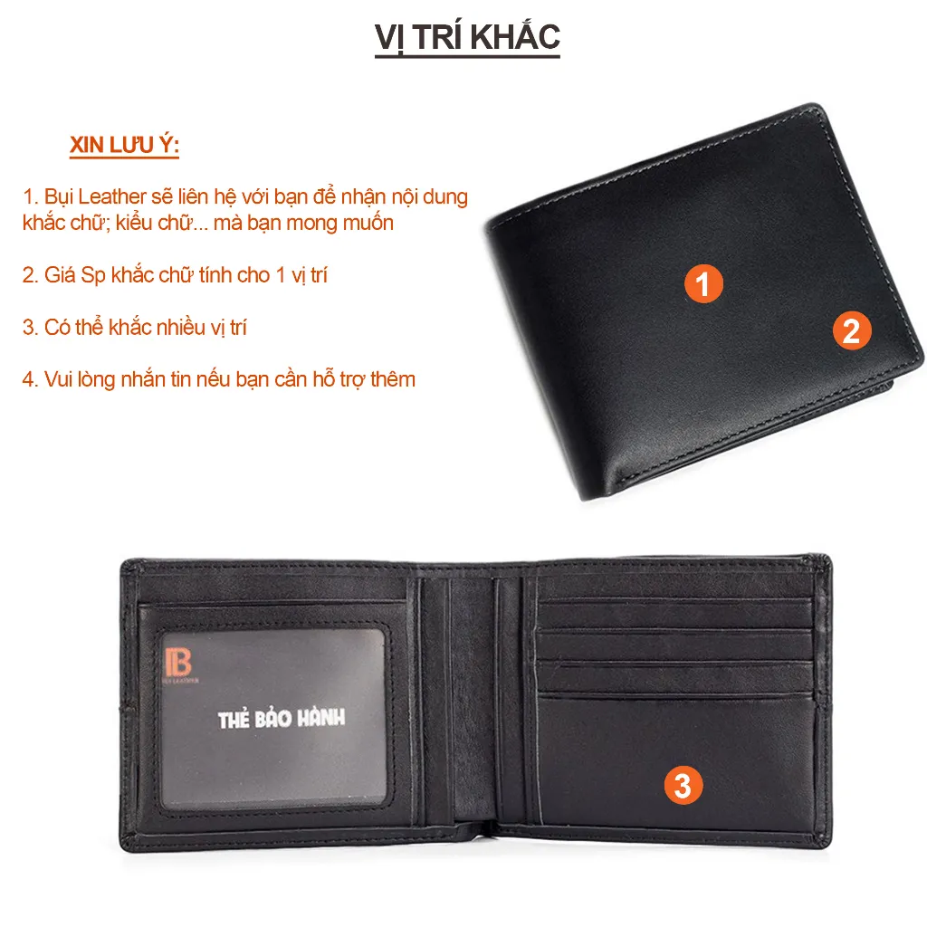 Ảnh Ví nam da bò khắc tên theo yêu cầu V101K - Bụi leather 4