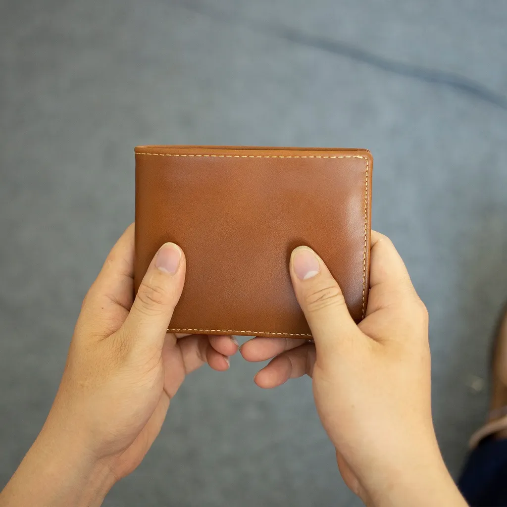 Ảnh Ví nam da bò Nappa V104 cao cấp Bụi Leather da thật màu nâu bò full hộp làm quà tặng bảo hành 24 tháng 3