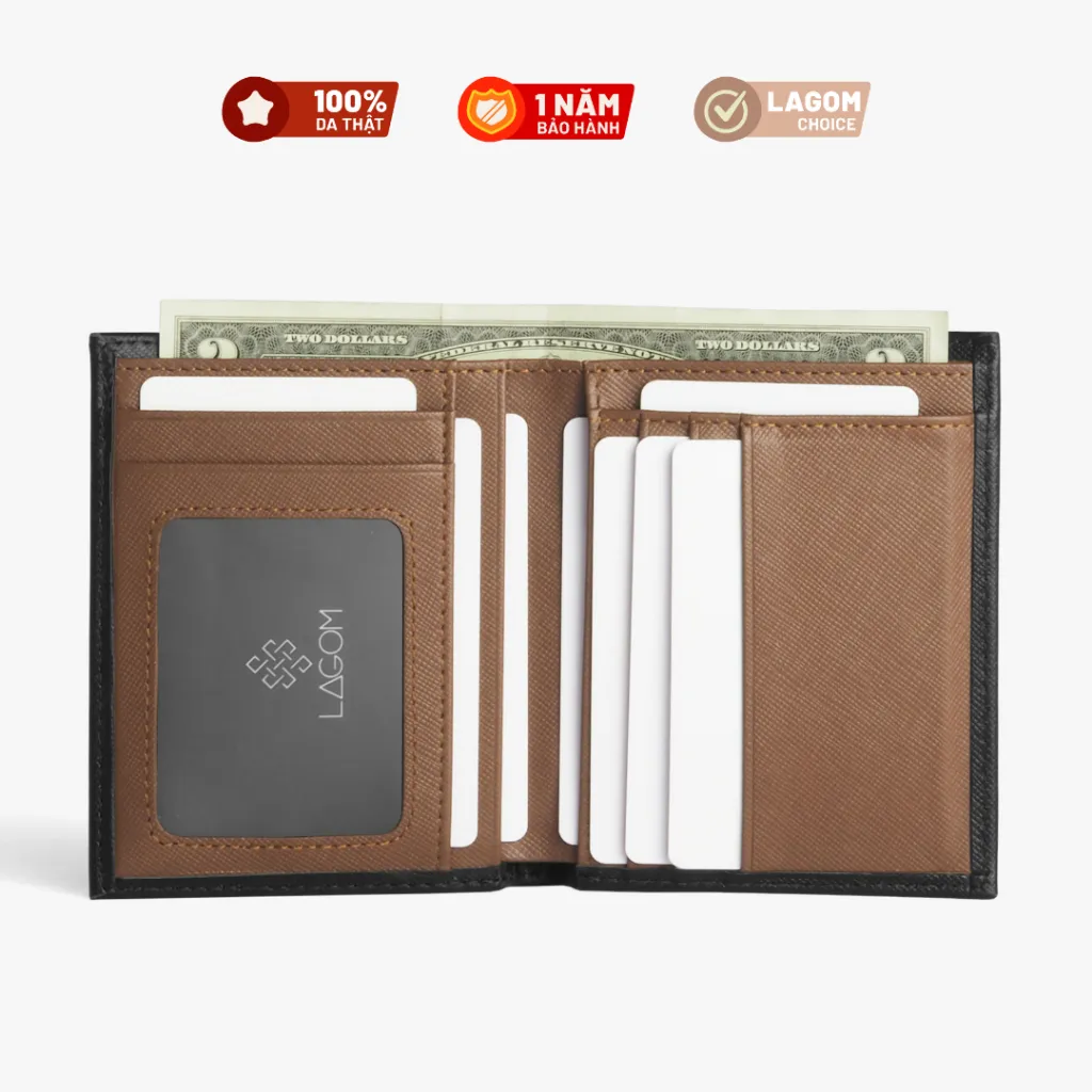 Ảnh Ví nam Da Thật LAGOM Forest Bifold dáng đứng có ngăn để ảnh 2