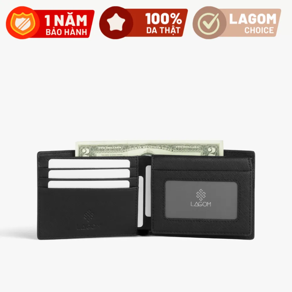 Ảnh Ví nam Da Thật LAGOM Plus wallet - dáng ngang có ngăn để ảnh 2