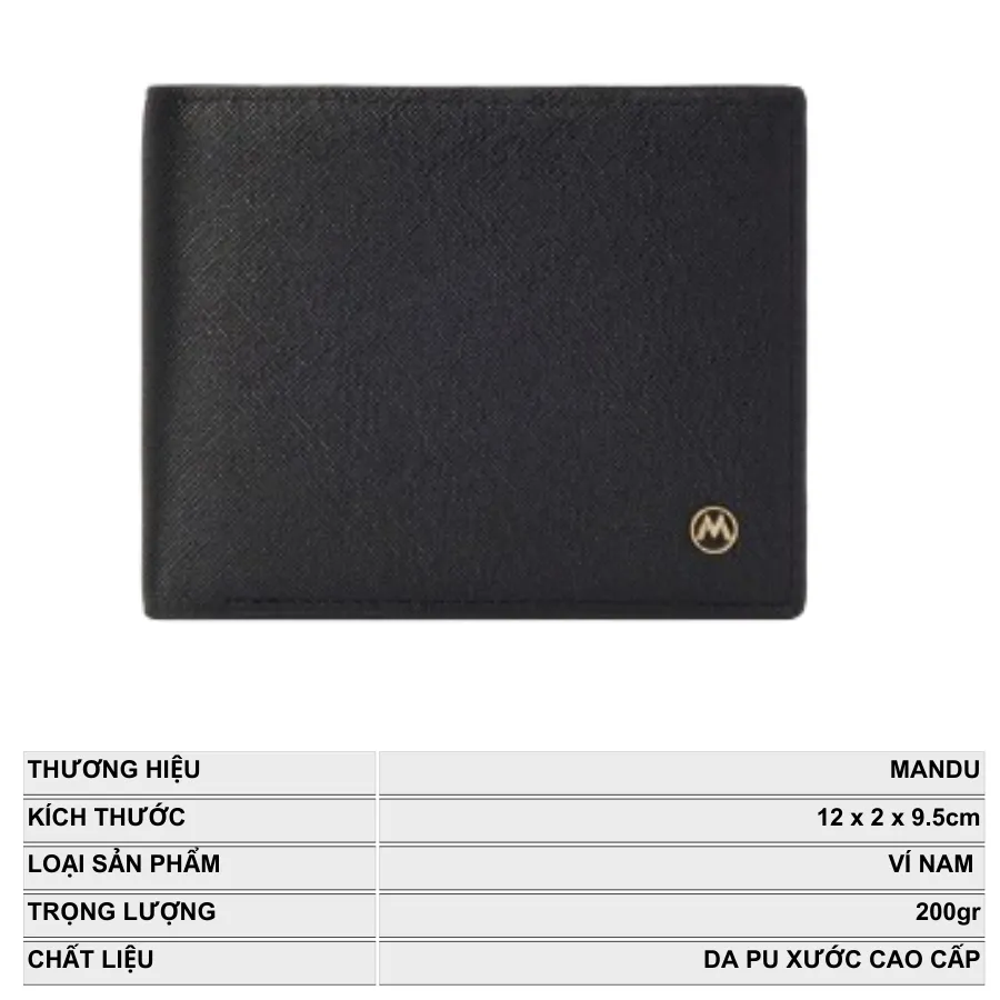 Ảnh Ví Nam MANDU Dáng Ngang Thời Trang Da Xước Cao Cấp Nhiều Ngăn Tiện Dụng MD05 FULLBOX 2