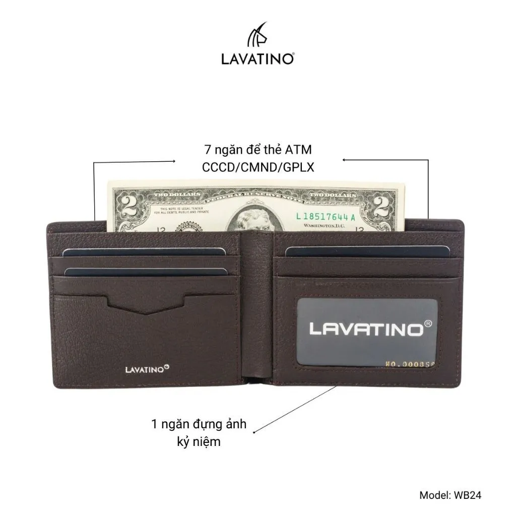 Ảnh Ví nam mini da bò vân Swift cao cấp chính hãng Lavatino [Wallet Phoca - WB35] 2