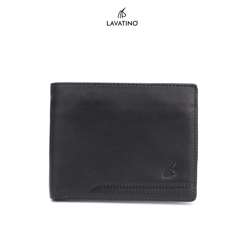 Ảnh Ví ngắn nam da bò cao cấp khóa kéo hiện đại chính hãng Lavatino [Wallet Vasto - WB34] 1