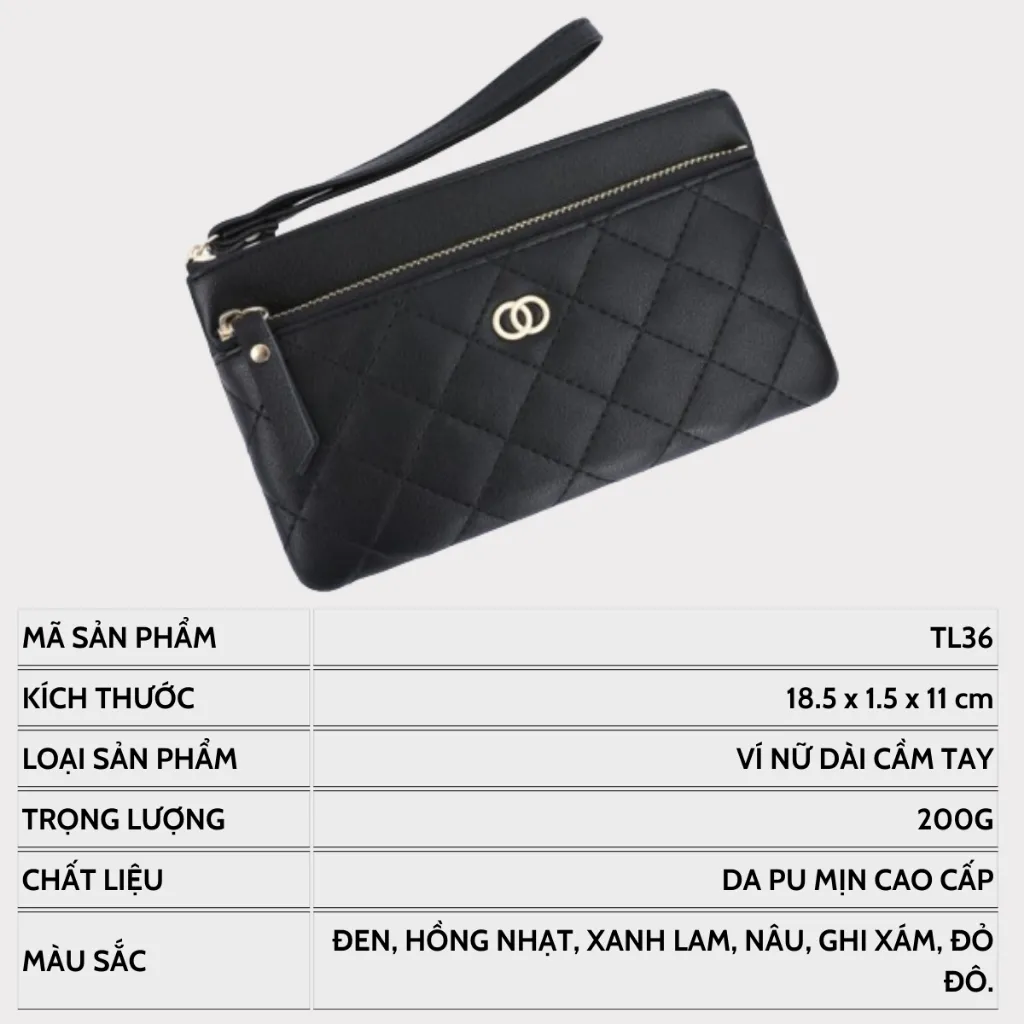 Ảnh Ví Ngắn Nữ Cầm Tay TAILIAN Đựng Tiền Điện Thoại Phong Cách Hàn Quốc Sang Trọng TL36 3