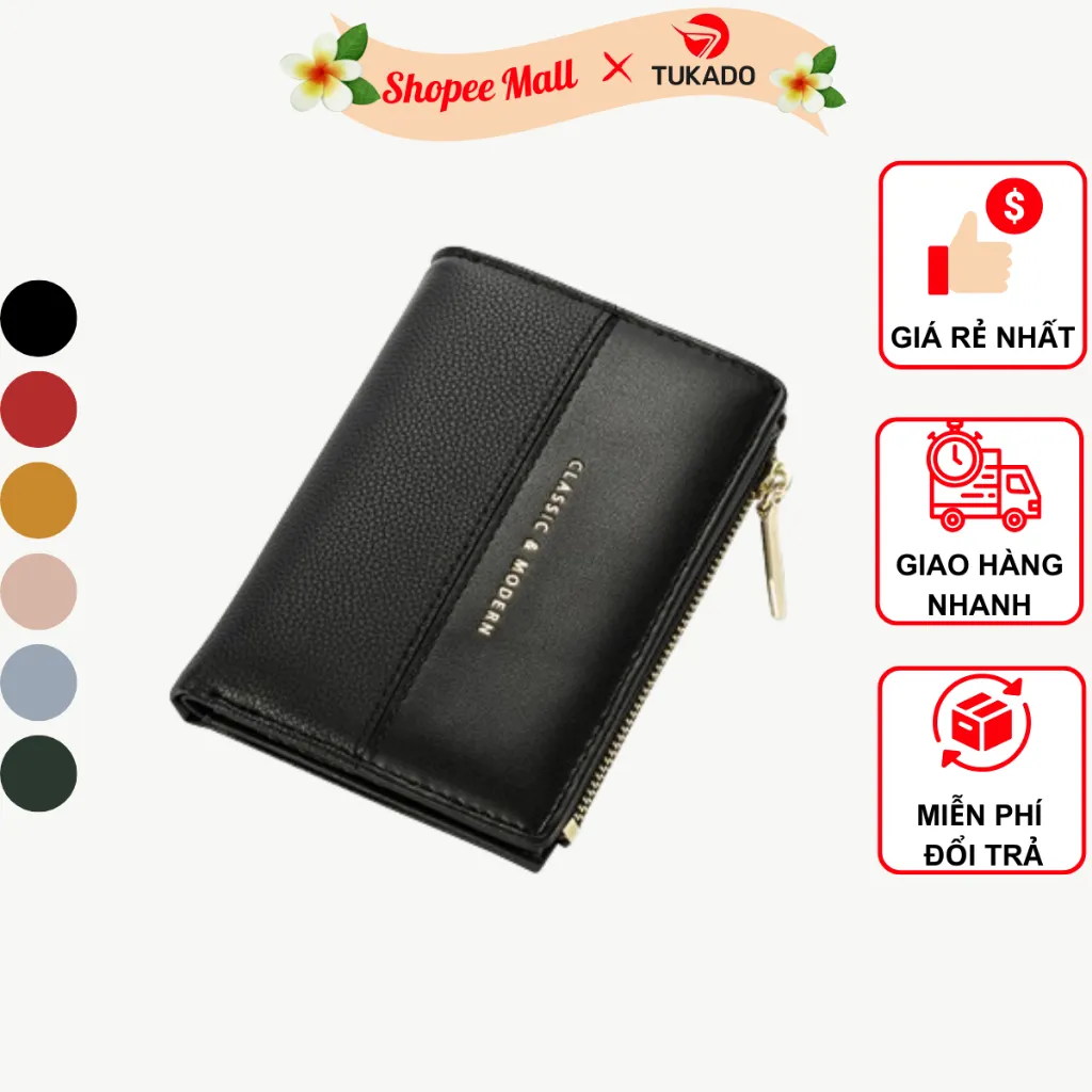 Ảnh Ví Ngắn Nữ Mini Cầm Tay Chính Hãng TAILIAN Đựng Tiền Da Cao Cấp Cực Đẹp Giá Rẻ TL09 - Tukado 1