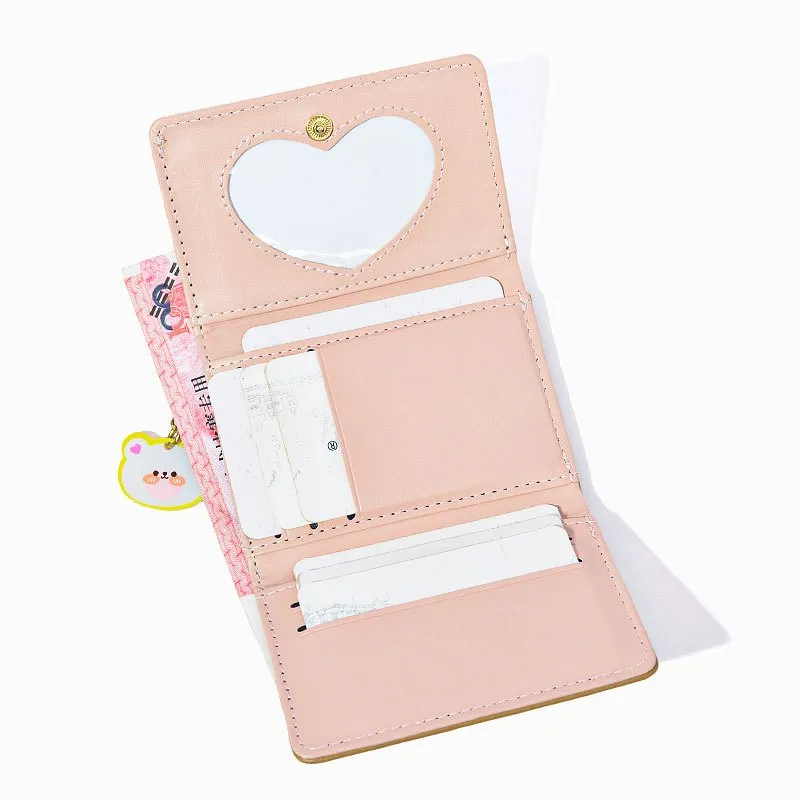 Ảnh Ví ngắn SEAGLOCA gấp ba thời trang hàn quốc đơn giản ngọt ngào in hình gấu cho nữ 4