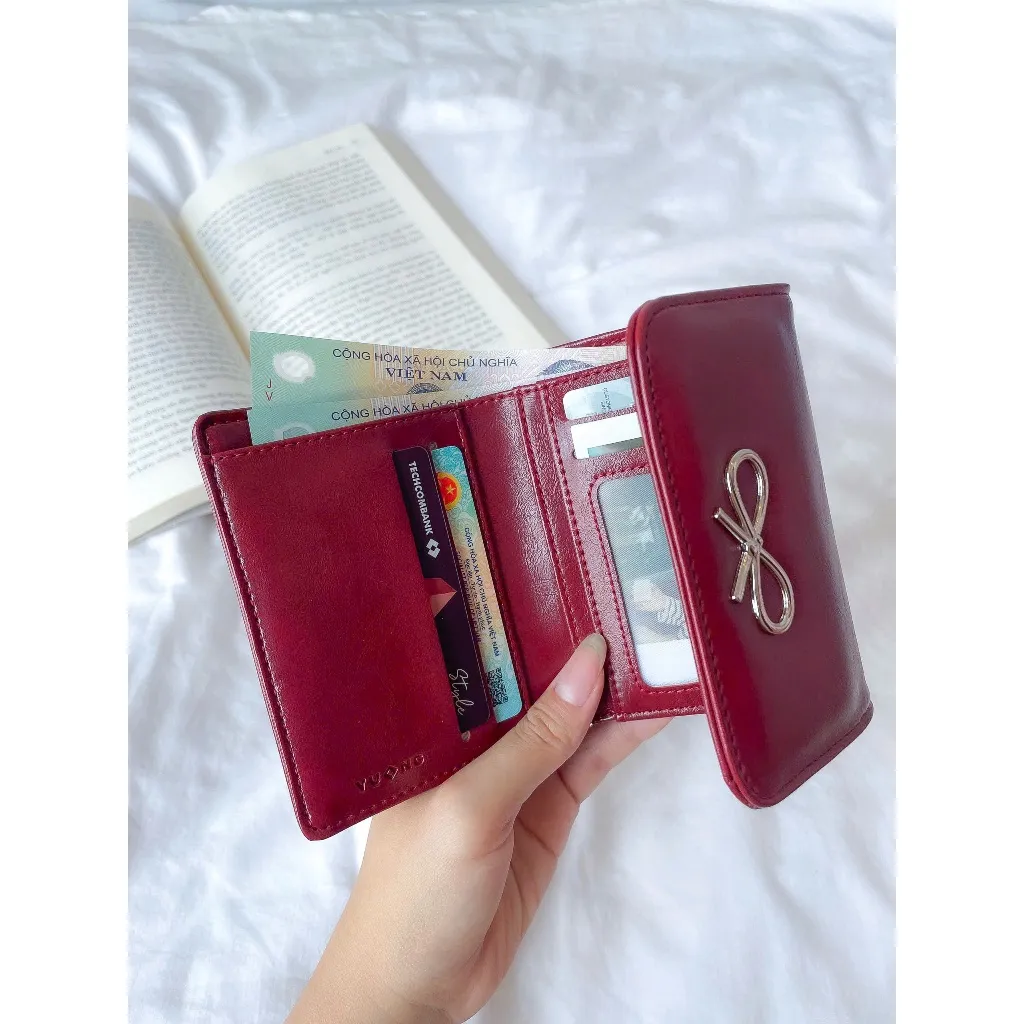 Ảnh Ví ngắn Vuông Shop®️ khoá nơ 3