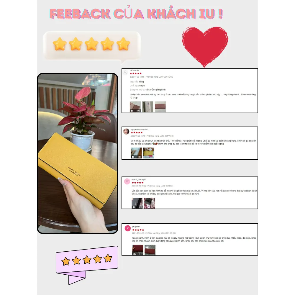Ảnh Ví Nữ Dài Cầm Tay Chính Hãng PERFECT FOR YOU Đựng Tiền Da Cao Cấp Cực Đẹp PFY02 - Micocah 2