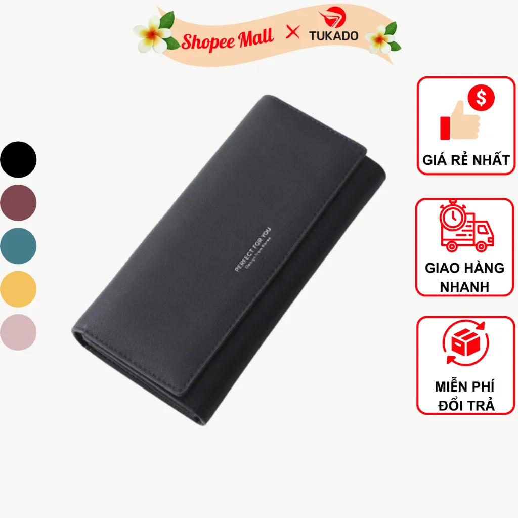 Ảnh Ví Nữ Dài Cầm Tay PERFECT FOR YOU Chất Da Cao Cấp Cực Đẹp Nhiều Ngăn Tiện Dụng PFY02 1