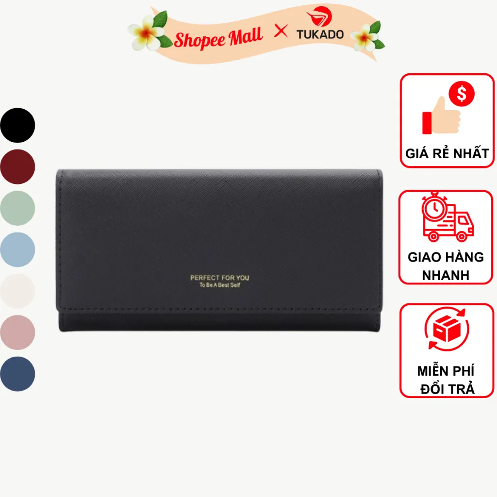 Ảnh Ví Nữ Dài Cầm Tay PERFECT FOR YOU Đựng Tiền Nhiều Ngăn Da Xước Cao Cấp Siêu Bền PFY31 - Tukado 1