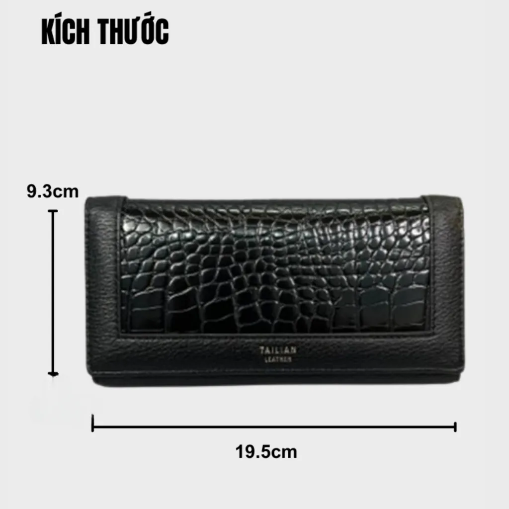 Ảnh Ví Nữ Dài Cầm Tay TAILIAN Da Vân Cá Sấu Thời Trang Nhiều Ngăn Đựng Tiền Điện Thoại TL26 4