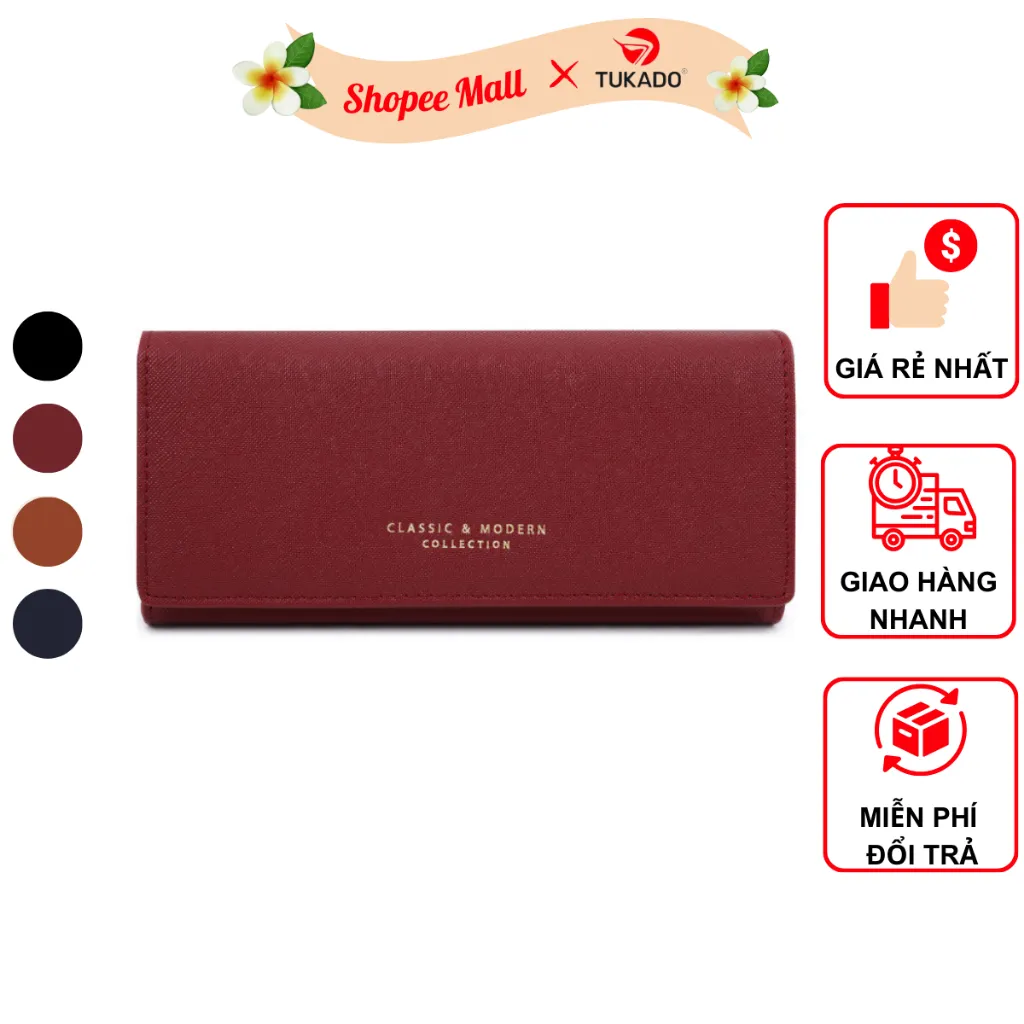 Ảnh Ví Nữ Dài Cầm Tay TAILIAN Ví Dài Nhiều Ngăn Đựng Tiền Da Cao Cấp Cực Đẹp TL90 - Tukado 1