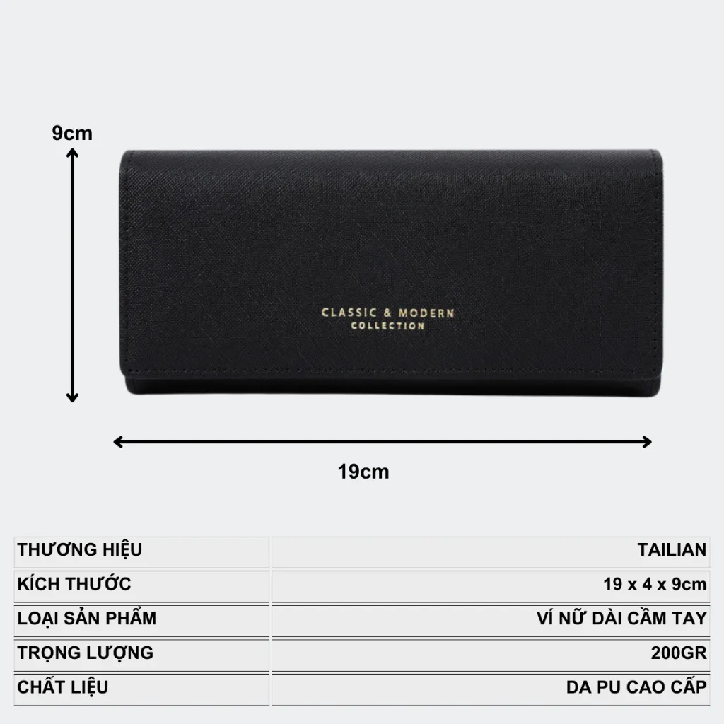 Ảnh Ví Nữ Dài Cầm Tay TAILIAN Ví Dài Nhiều Ngăn Đựng Tiền Da Cao Cấp Cực Đẹp TL90 - Tukado 2