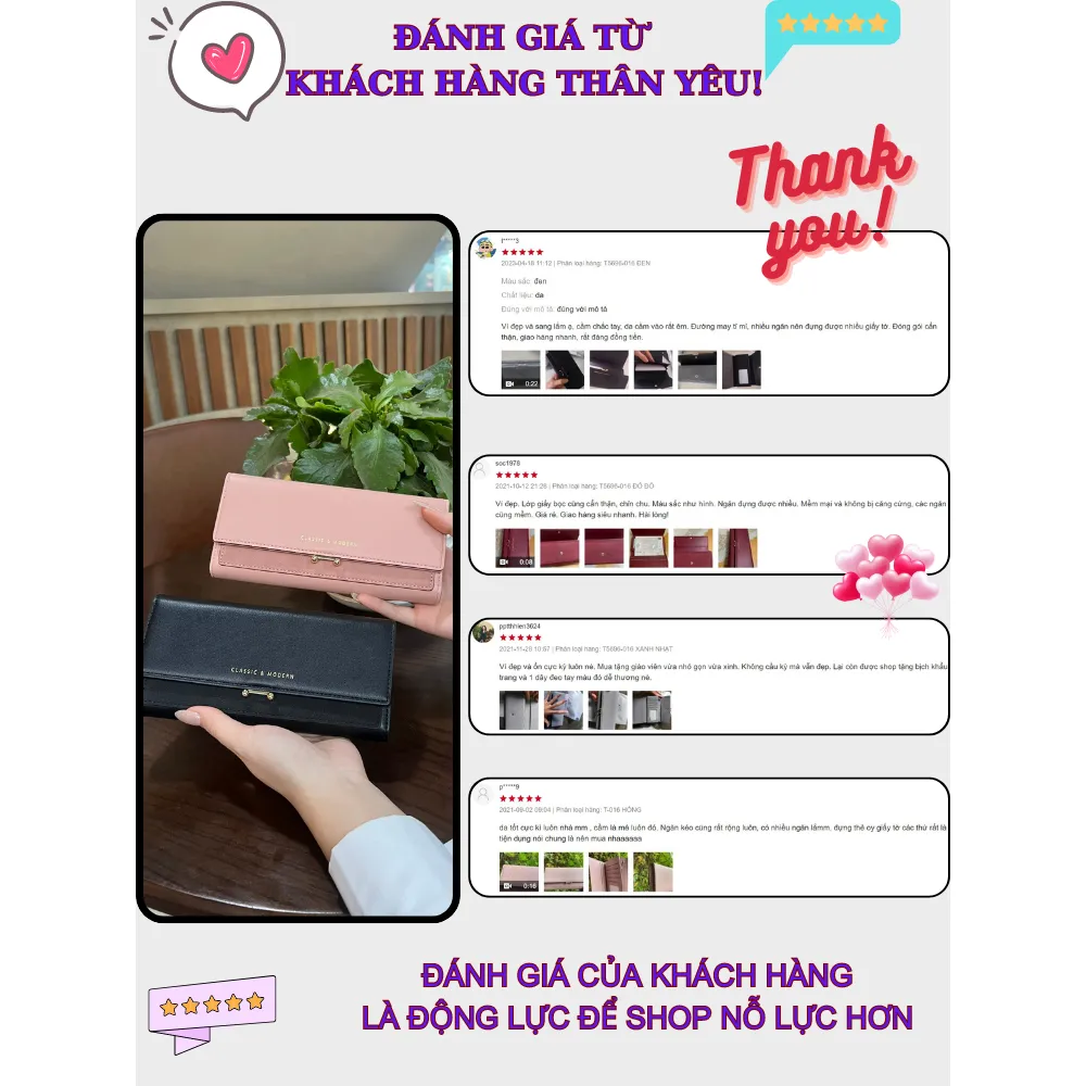 Ảnh Ví Nữ Dài Cầm Tay Thời Trang TAILIAN Dáng Basic Thanh Lịch Da Cao Cấp Nhiều Ngăn Tiện Dụng TL07 2