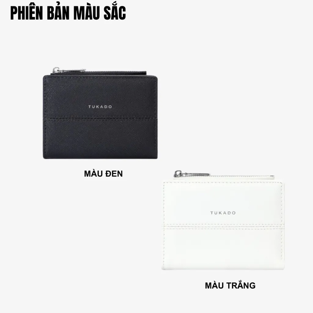 Ảnh Ví Nữ Mini Cầm Tay 2 Ngăn TUKADO Full Box Đựng Tiền Tiện Dụng Chất Da Xước Siêu Đẹp TK10 - TUKADO 3