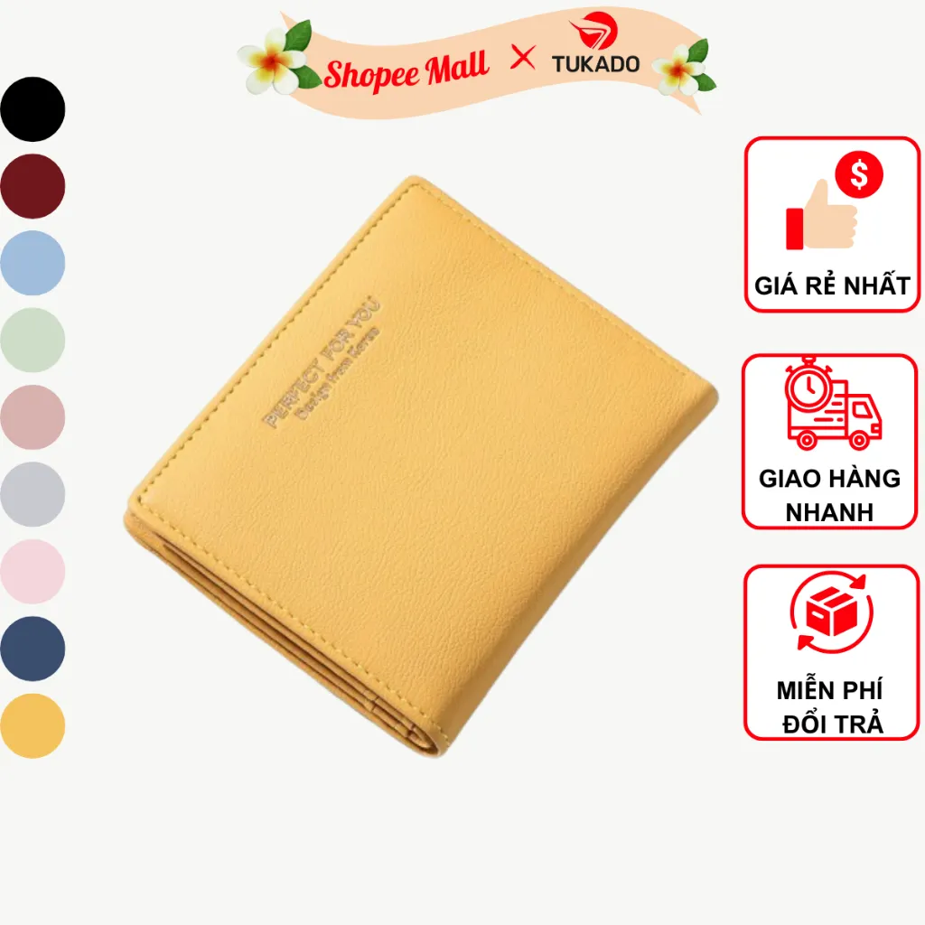 Ảnh Ví Nữ Mini Cầm Tay PERFECT FOR YOU Đựng Tiền Nhỏ Gọn Dáng Vuông Da Cao Cấp Cực Đẹp PFY01 - Tukado 1