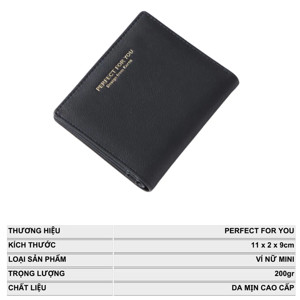 Ảnh Ví Nữ Mini Cầm Tay PERFECT FOR YOU Đựng Tiền Nhỏ Gọn Dáng Vuông Da Cao Cấp Cực Đẹp PFY01 - Tukado 3