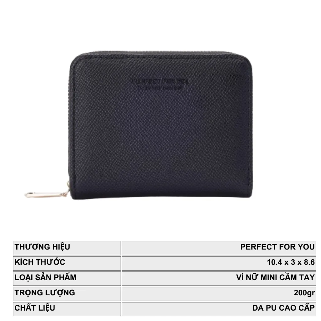 Ảnh Ví Nữ Mini Cầm Tay PERFECT FOR YOU Nhiều Ngăn Da Cao Cấp Cực Đẹp PFY53 2