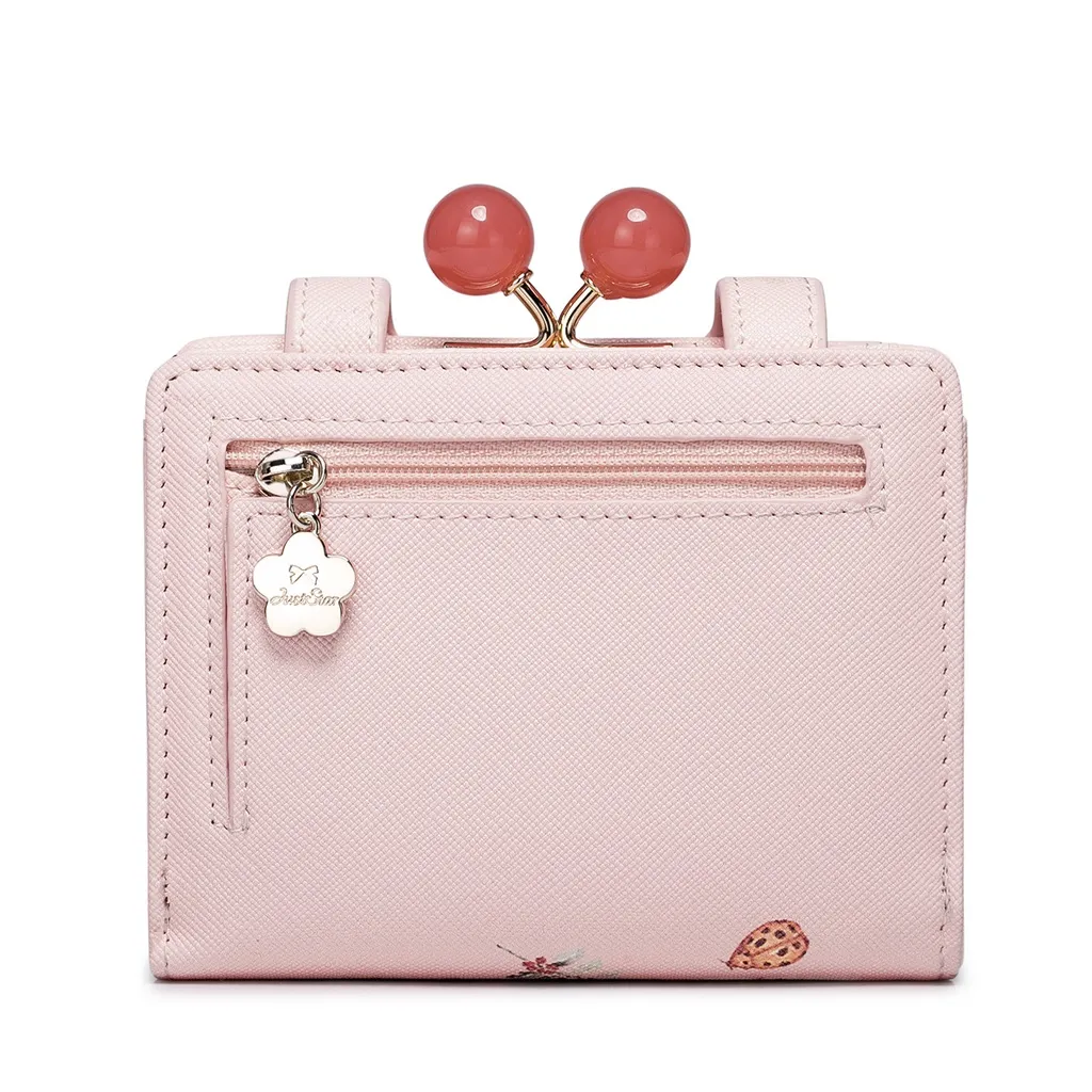 Ảnh Ví nữ mini cute Just Star đẹp dễ thương ngắn dài thỏ cherry hồng nhiều ngăn đựng tiền thẻ ViAnh Store 070355 070354 4