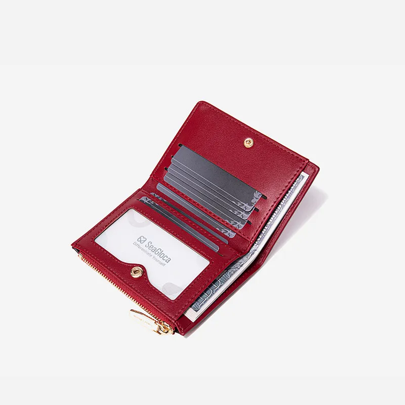 Ảnh Ví nữ ngắn da PU cá sấu gấp đôi Seagloca 4