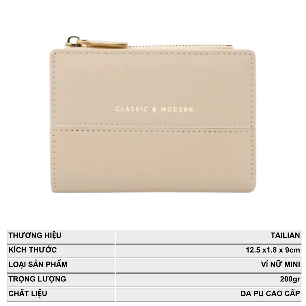 Ảnh Ví Nữ Ngắn Mini Cầm Tay TAILIAN Đựng Tiền Đựng Thẻ Nhỏ Gọn Da Cao Cấp Cực Đẹp TL76 - Micocah Mall 2