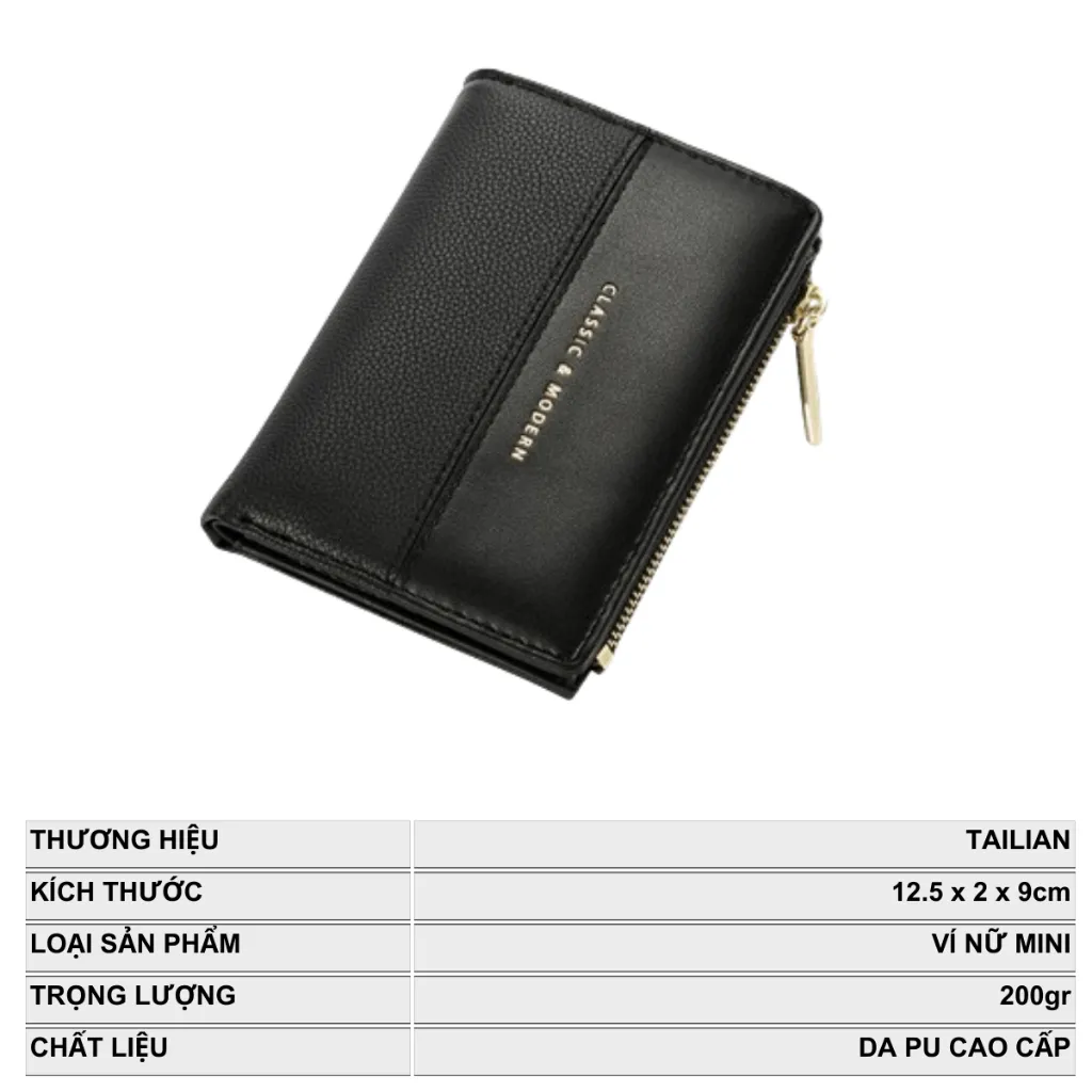 Ảnh Ví Nữ Ngắn Mini Cầm Tay TAILIAN Đựng Tiền Đựng Thẻ  Nhỏ Gọn Da Cao Cấp Cực Đẹp TL09 3