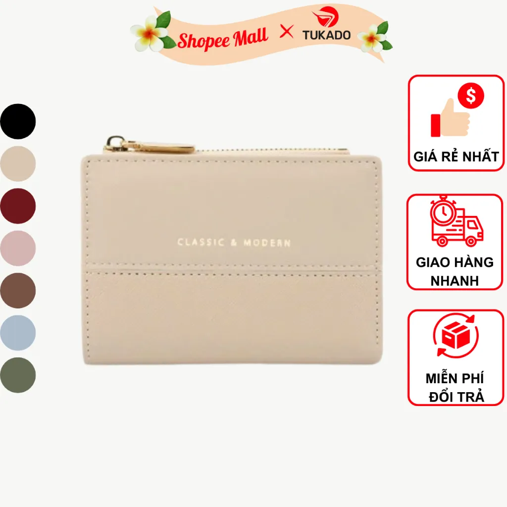 Ảnh Ví Nữ Ngắn Mini Cầm Tay Chính Hãng TAILIAN Trẻ Trung Da Cao Cấp Cực Đẹp TL76 - Tukado 1