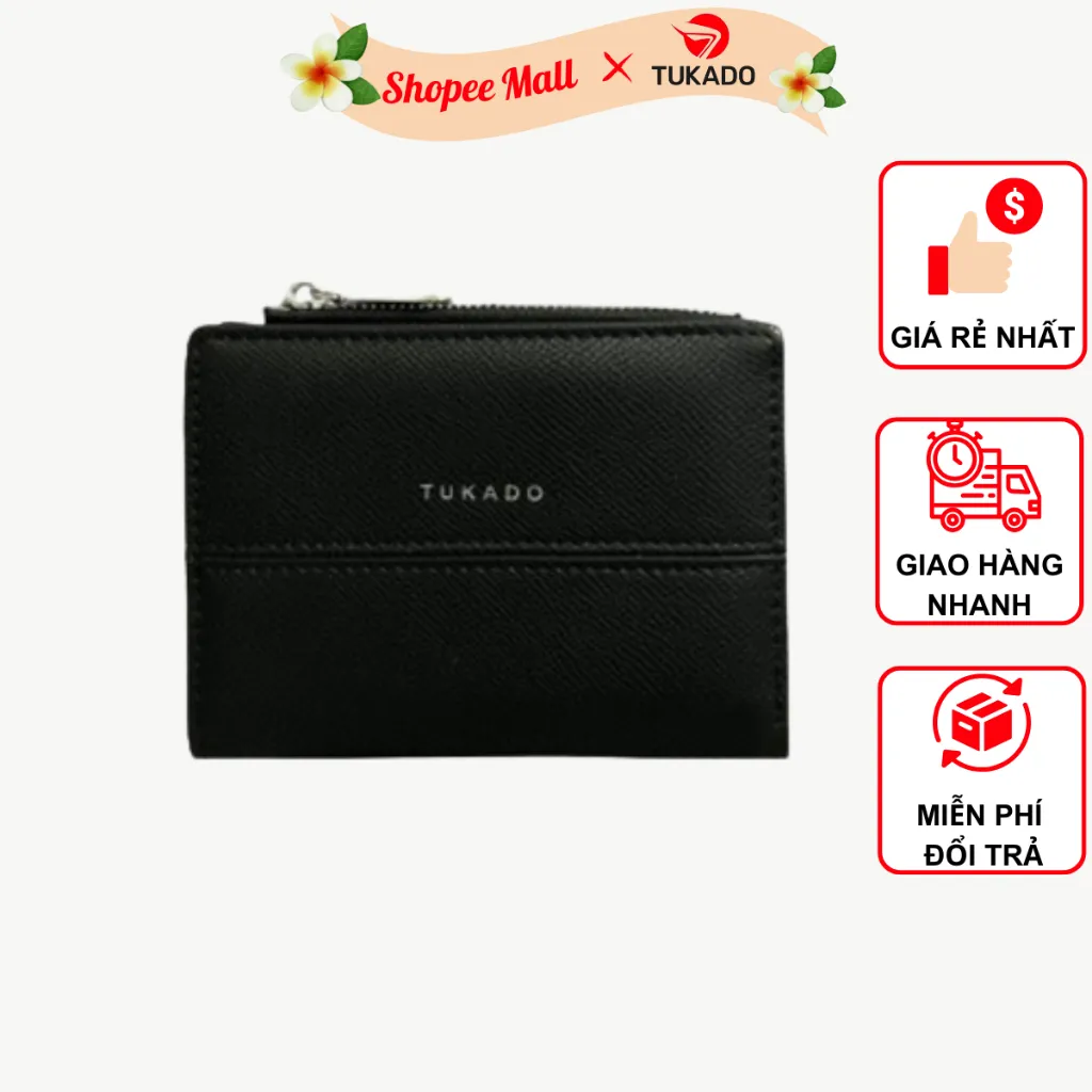 Ảnh Ví Nữ Ngắn Mini Cầm Tay TUKADO Full Box Đựng Tiền Nhiều Ngăn Tiện Dụng Chất Da Cao Cấp TK08 - TUKADO 1