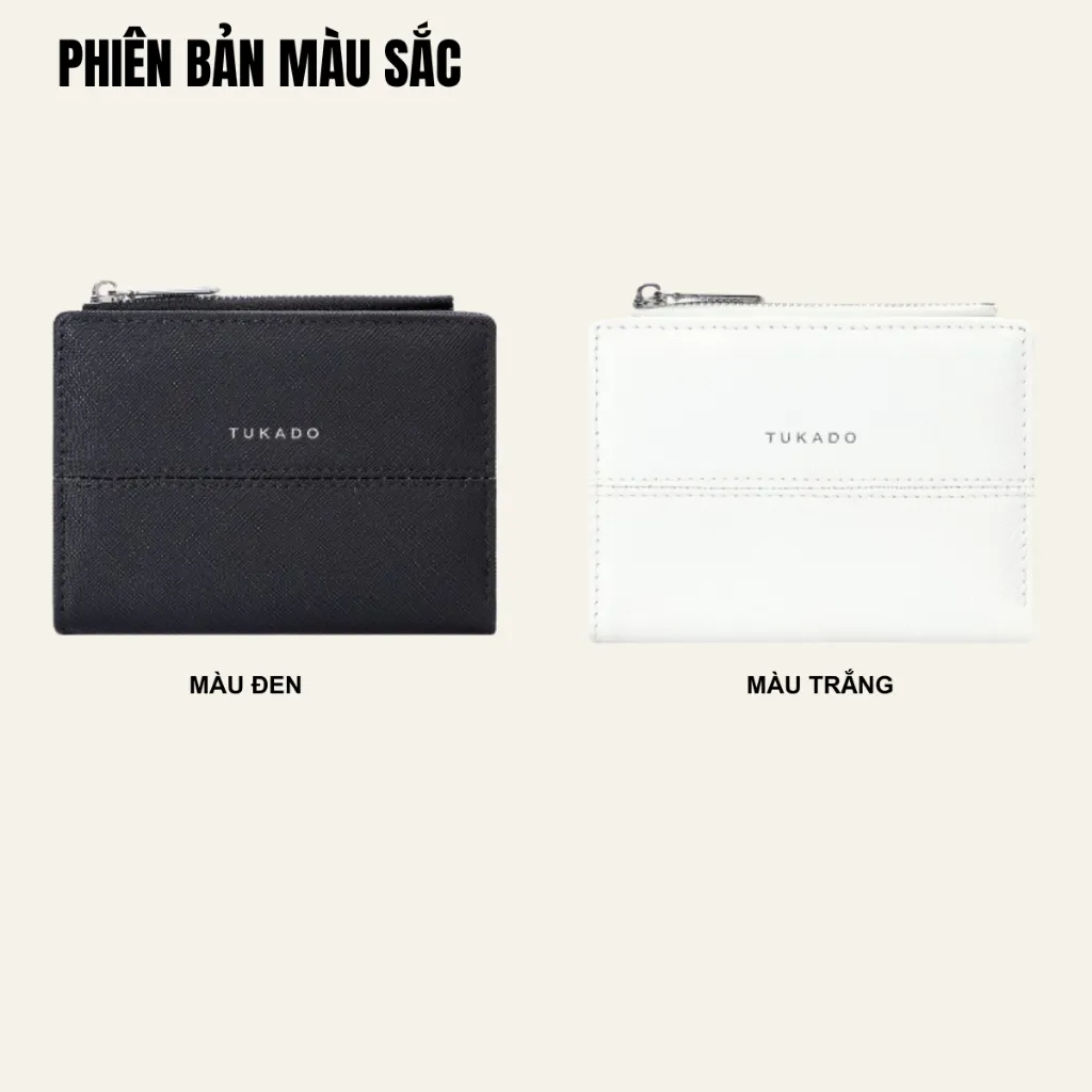 Ảnh Ví Nữ Ngắn Mini Cầm Tay TUKADO Full Box Đựng Tiền Nhiều Ngăn Tiện Dụng Chất Da Cao Cấp TK08 - TUKADO 2