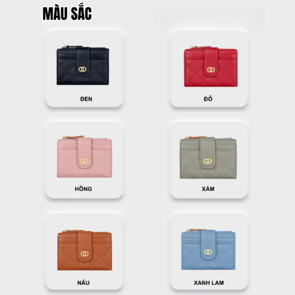 Ảnh Ví Nữ Ngắn Mini Cầm Tay Đựng Tiền TAILIAN Thời Trang Kẻ Caro Xinh Xắn Da Cao Cấp TL12 4