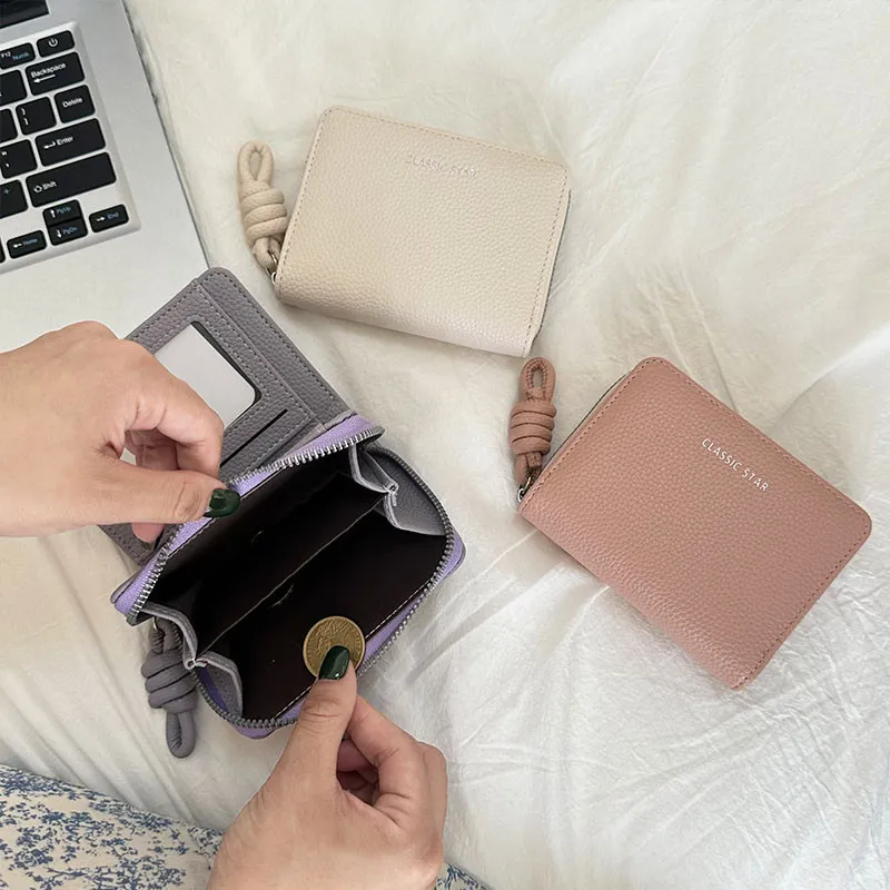 Ảnh Ví nữ ngọt ngào thời trang Dễ thương Khóa hai chiều Đa chức năng Hộp đựng thẻ Ví đựng tiền mặt 3