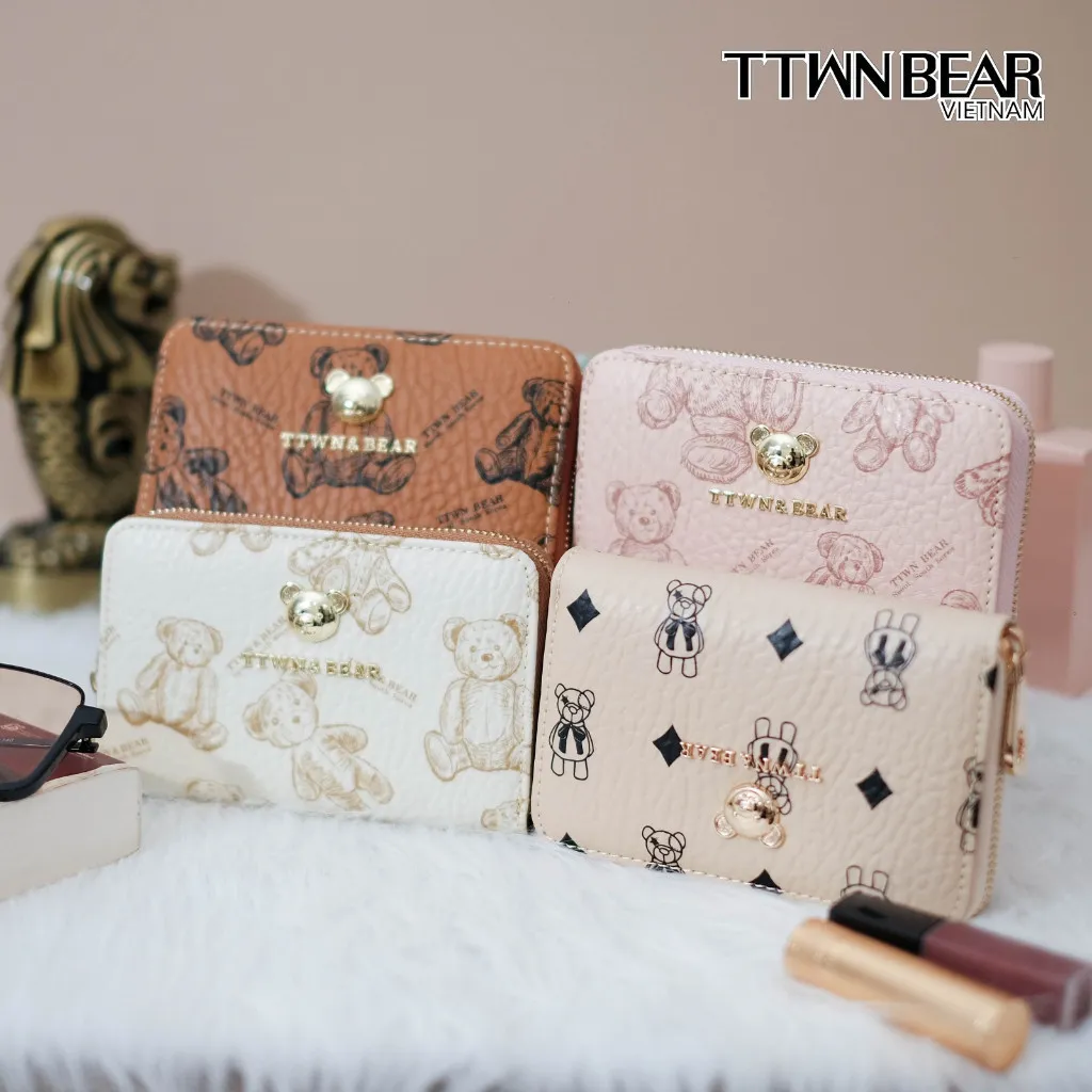 Ảnh Ví TTWN BEAR chính hãng - TT2304 Cầm Tay Mini, Có Móc Khóa, Ngăn Nhỏ Tiện Ích 2