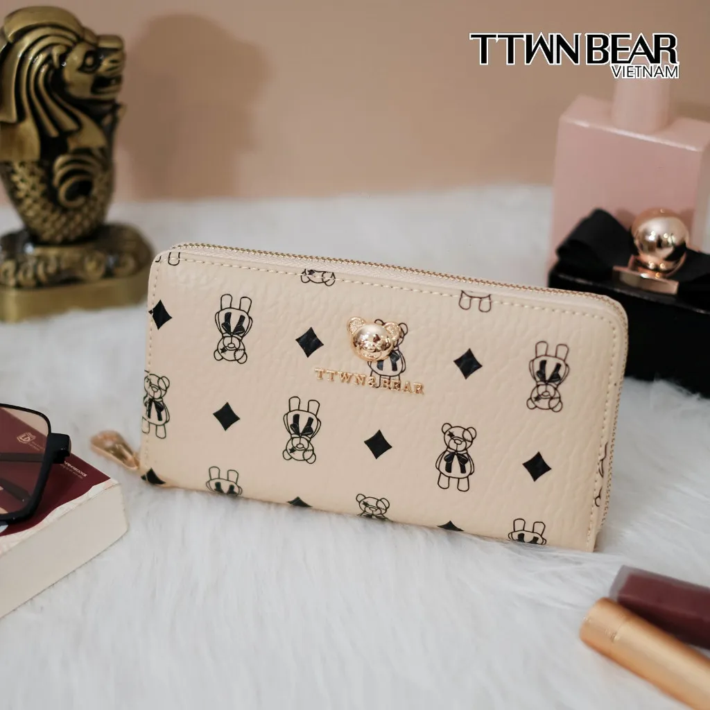 Ảnh Ví TTWN BEAR chính hãng - TT2304 Cầm Tay Mini, Có Móc Khóa, Ngăn Nhỏ Tiện Ích 4