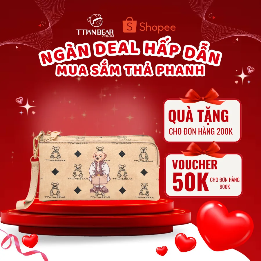 Ảnh Ví TTWN BEAR chính hãng - TT2495 Cầm Tay Nữ TTWN BEAR Đẹp, Sang Trọng Và Chất Lượng 1
